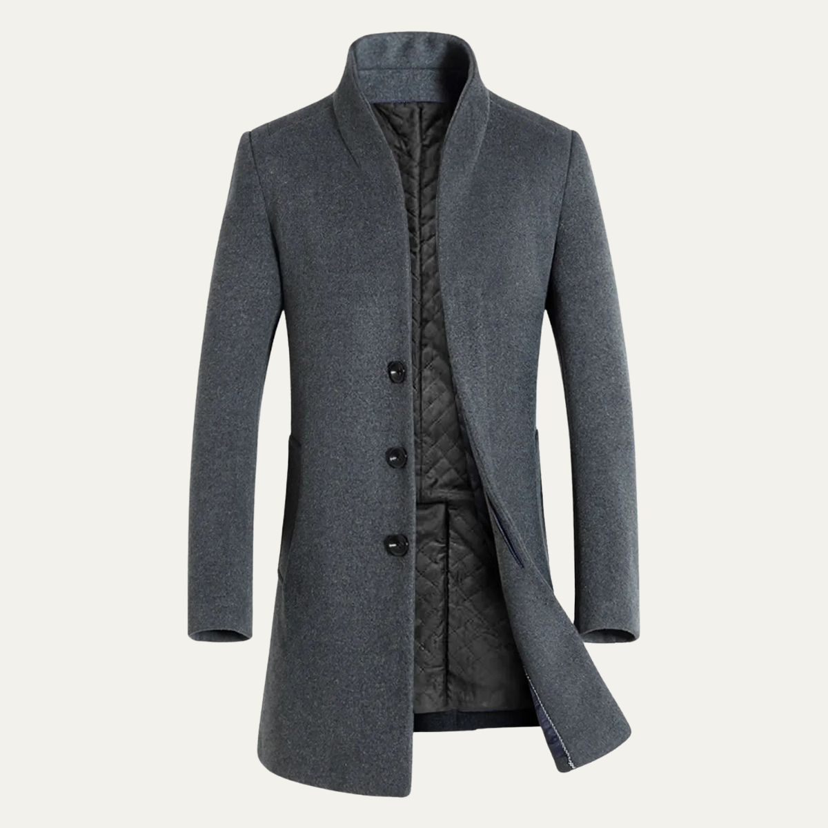 The Collingwood - Manteau d'hiver élégant pour homme, en laine mélangée, à simple boutonnage