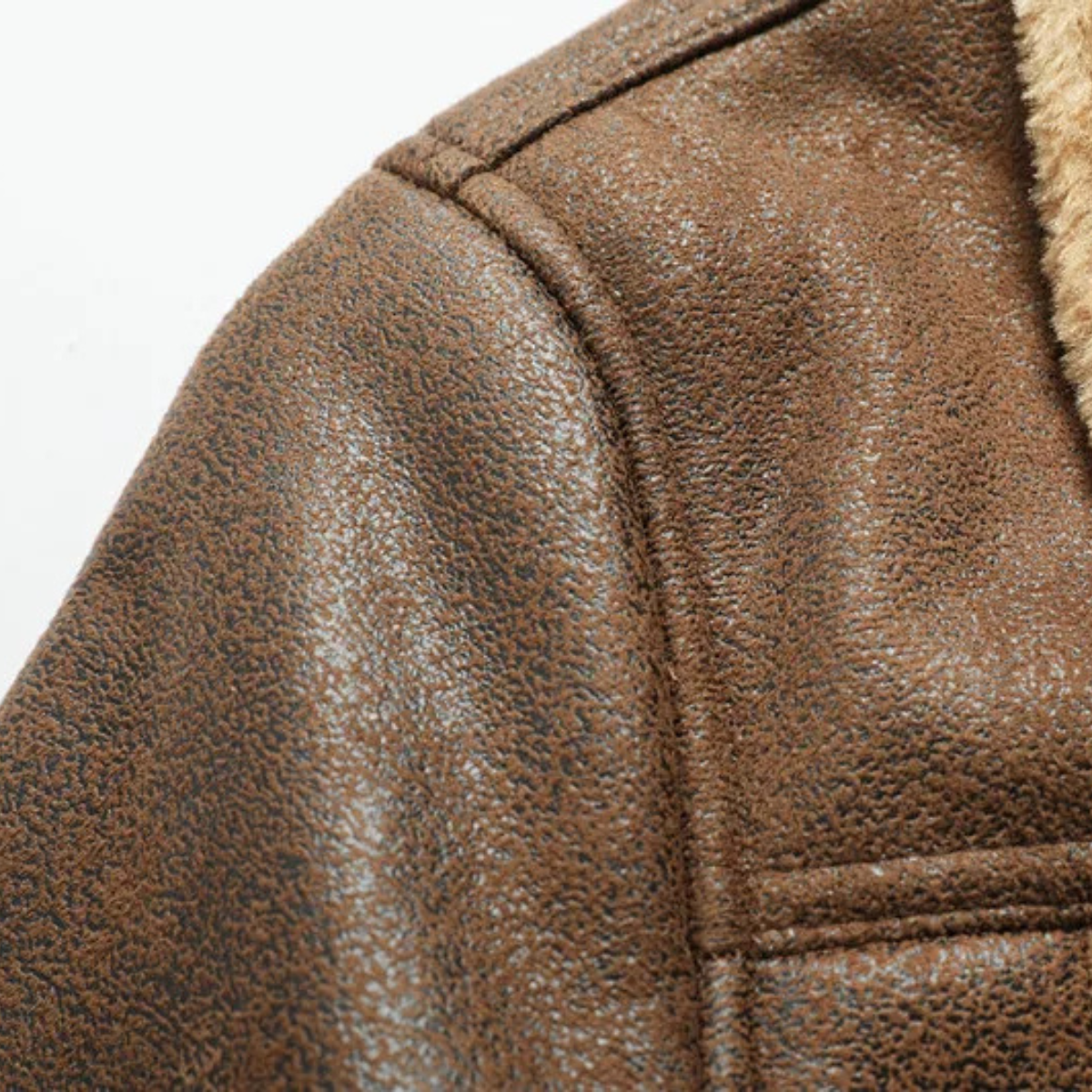 The Amelia - Veste Sherpa en Cuir Chaude et Décontractée pour Homme
