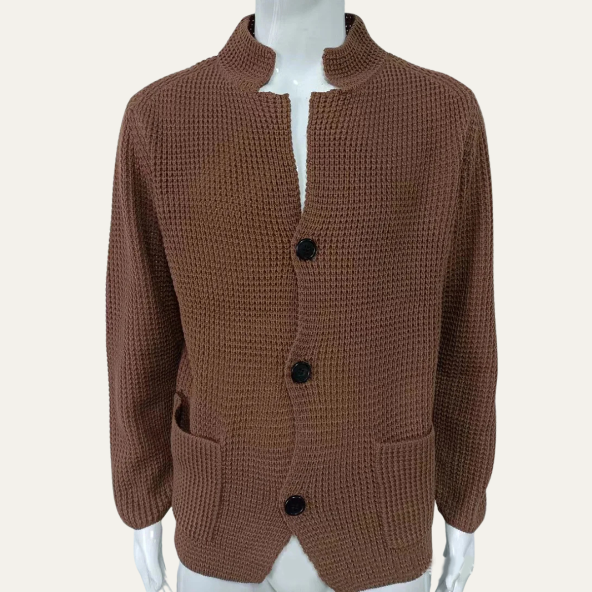 The Silverton - Cardigan en Tricot à Col Montant pour Hommes
