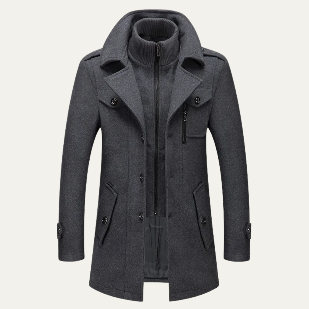 The Kensington - Trench Coat en Laine à Double Col pour Homme Kensington