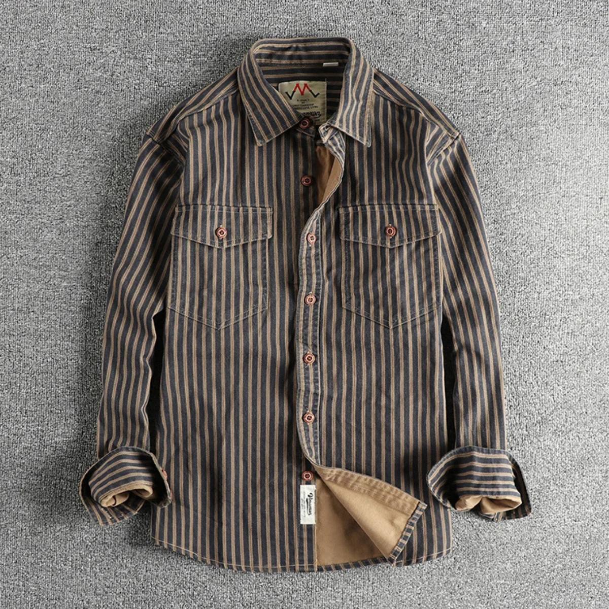 The Stratford Hill - chemise à boutons rétro décontractée à rayures pour hommes