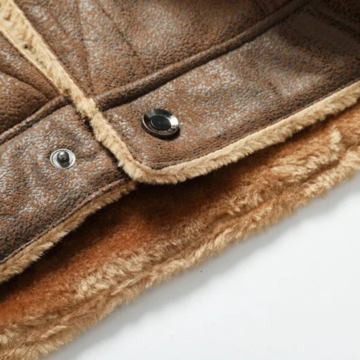 The Amelia - Veste Sherpa en Cuir Chaude et Décontractée pour Homme