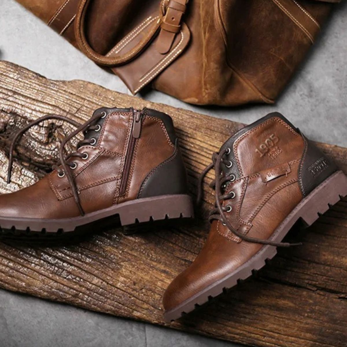 The Stanhope - Bottes de Biker Vintage Durables pour Hommes
