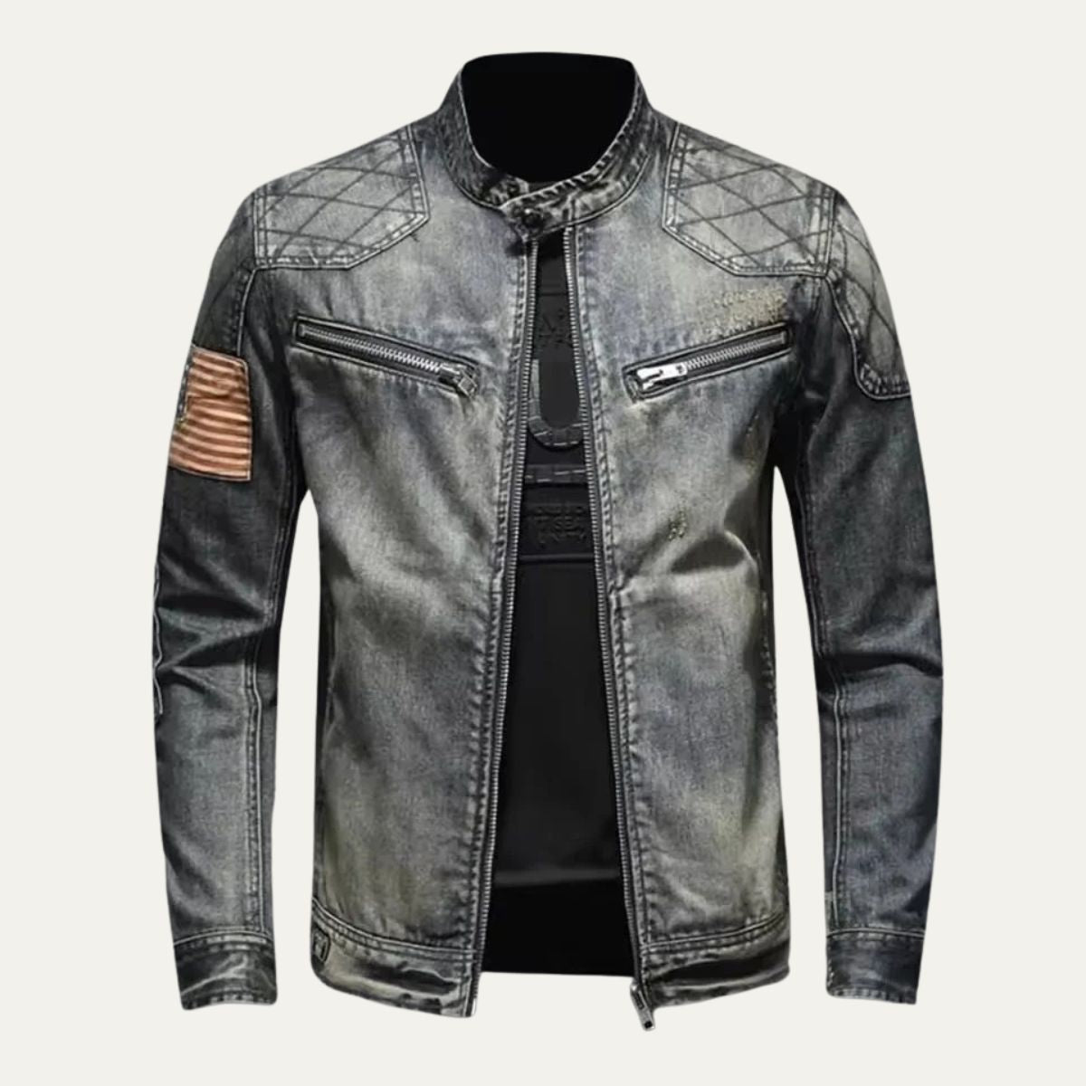 The London - Veste slim fit en denim à col pour homme