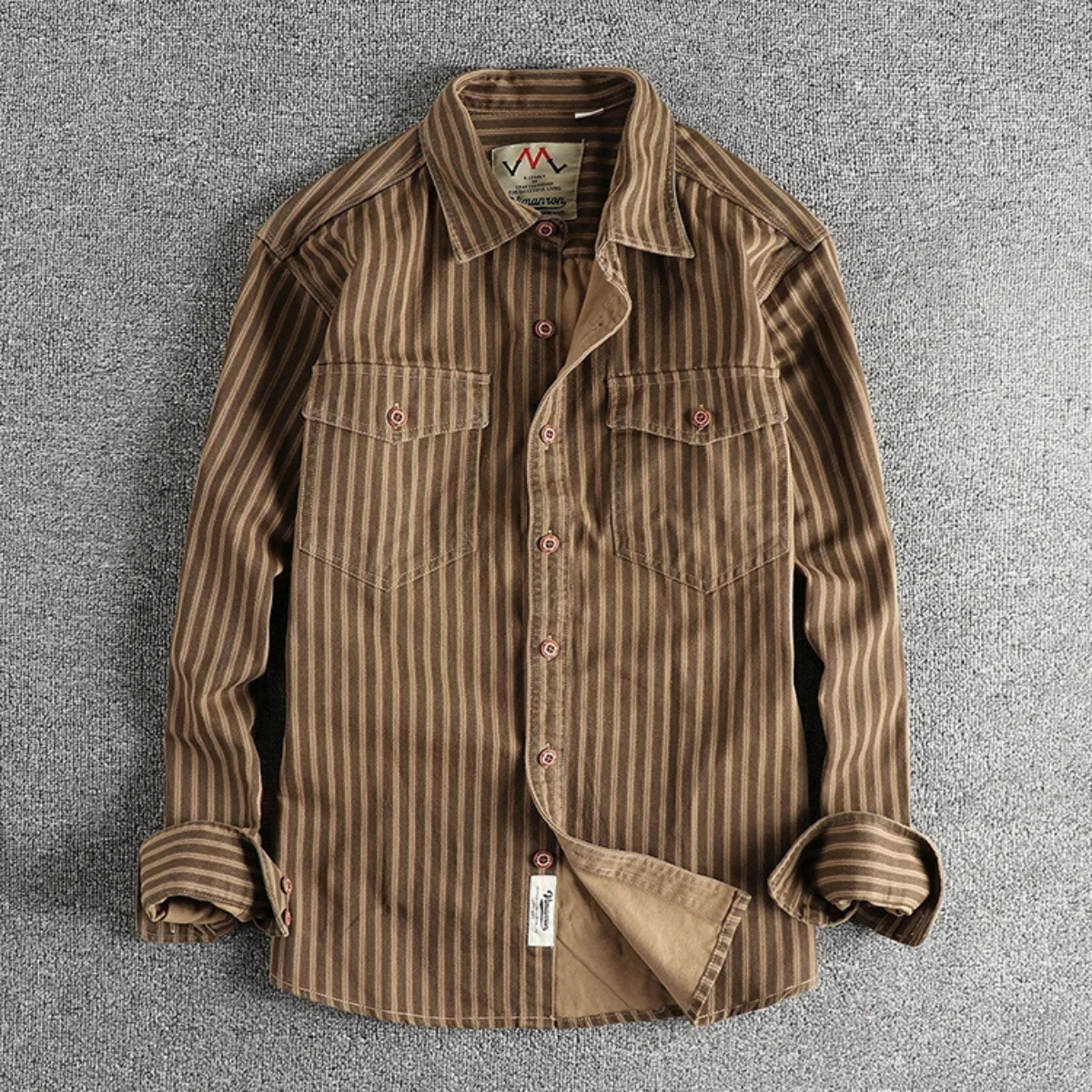 The Stratford Hill - chemise à boutons rétro décontractée à rayures pour hommes