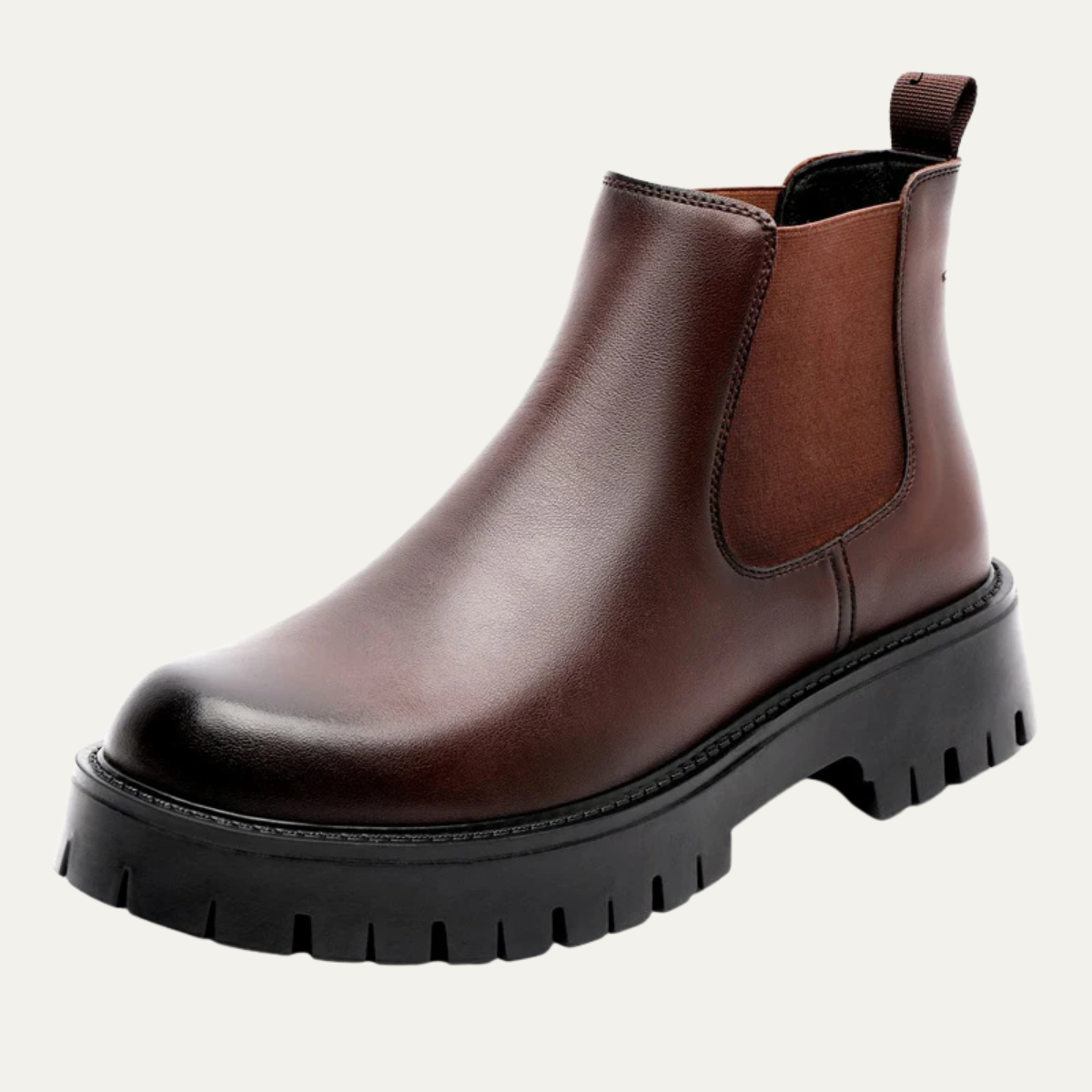 The Cagliari - Bottines Chelsea en Cuir à Plateforme de Style Britannique pour Hommes