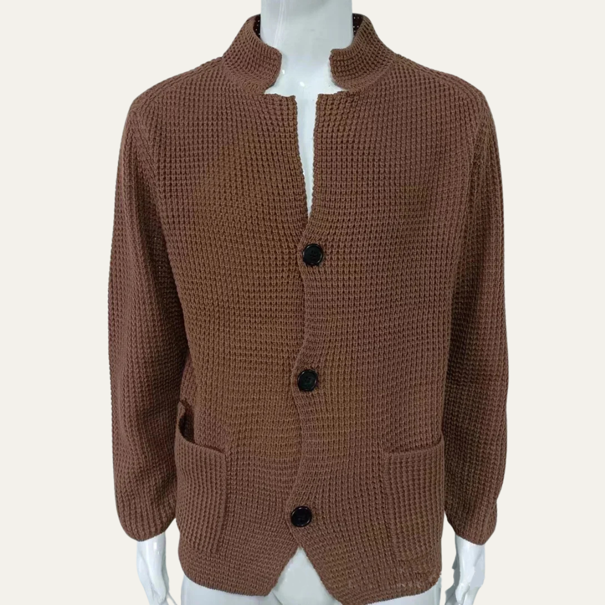 The Whitfield - Cardigan Boutonné Trandy à Col Montant pour Homme