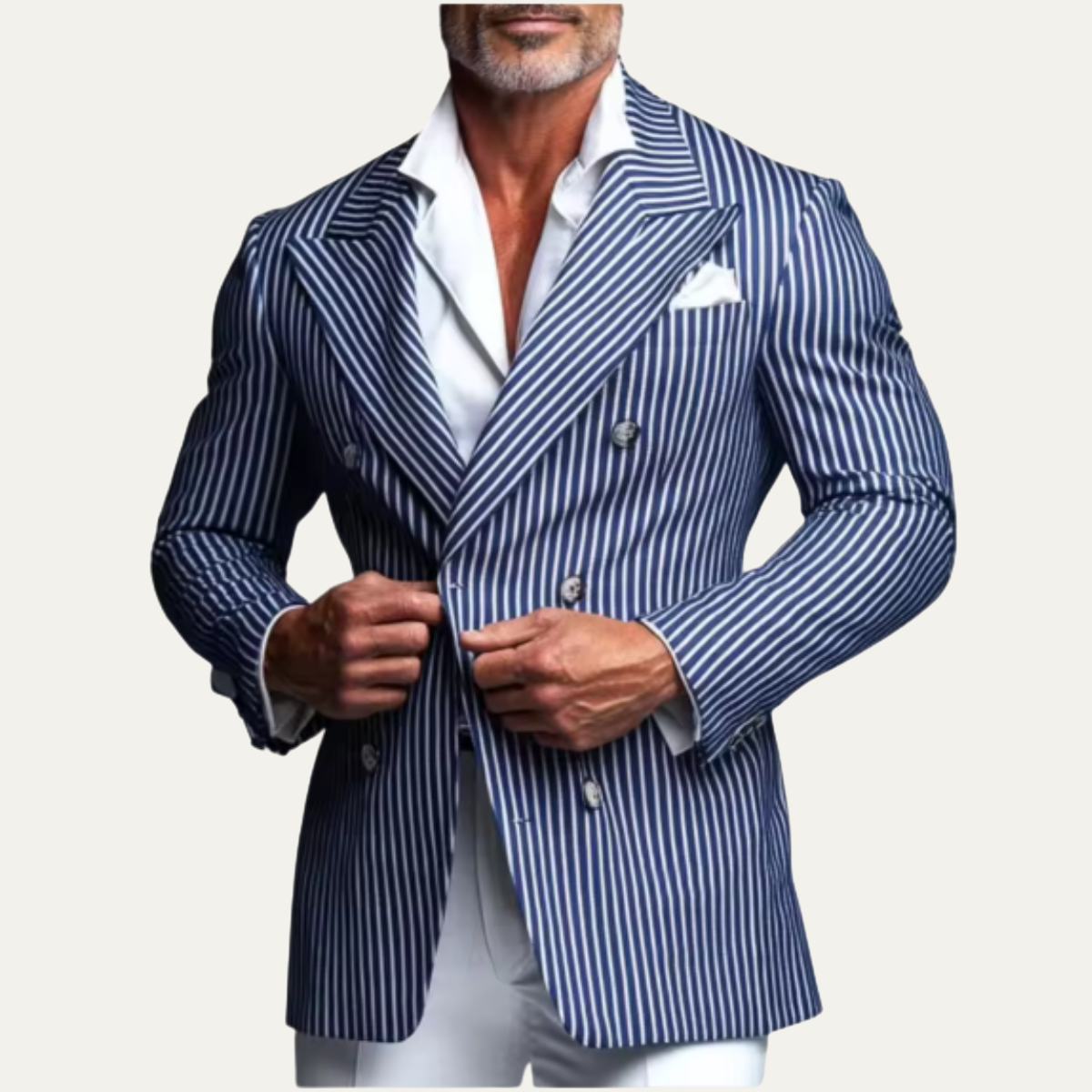 The Pantelleria - Blazer Double Boutonnage Rayé pour Homme