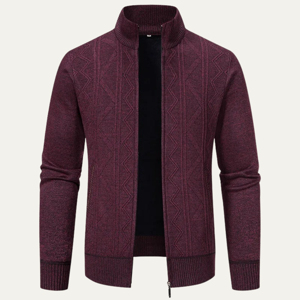The Chianti – Veste Tricotée Zippée à Motifs Homme