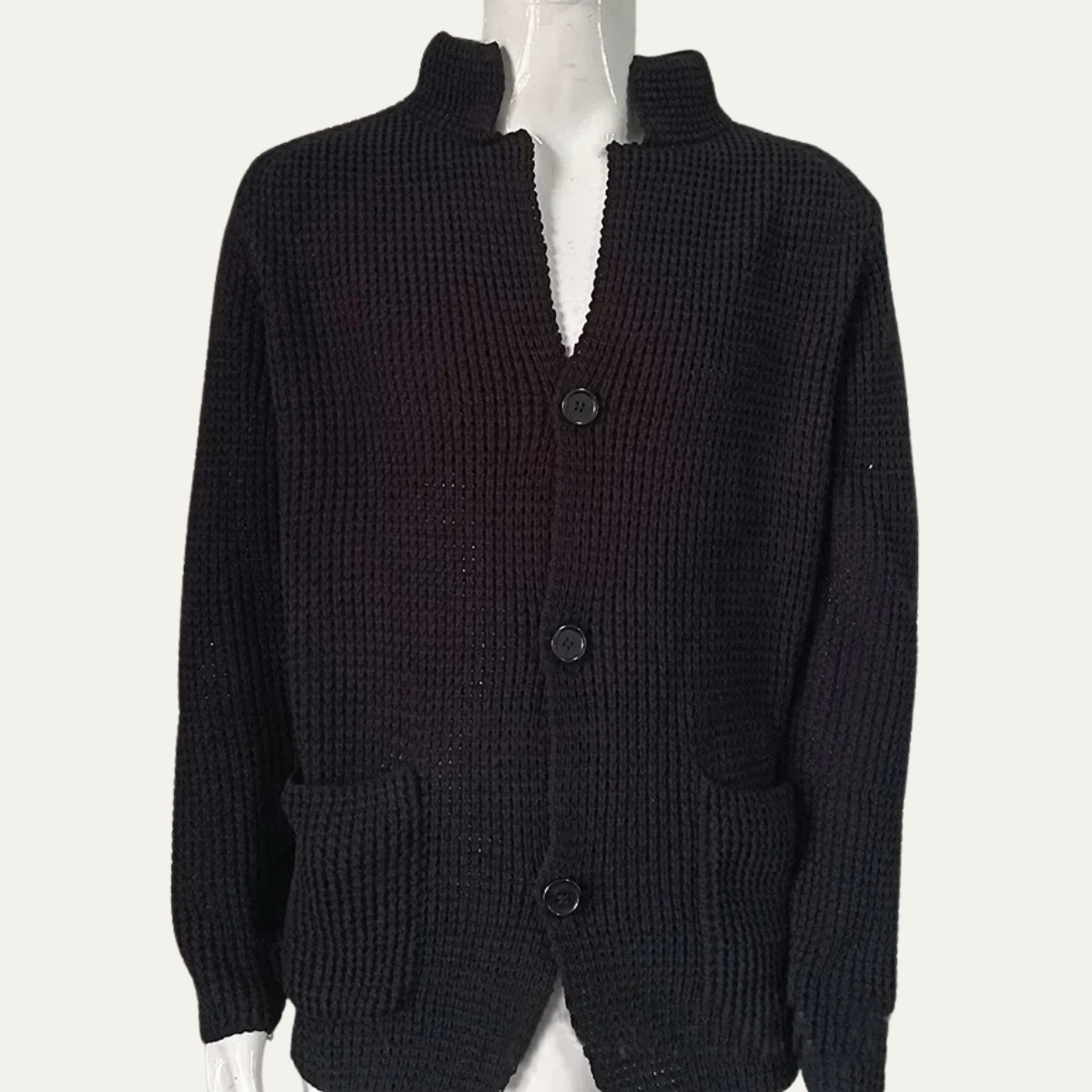 The Whitfield - Cardigan Boutonné Trandy à Col Montant pour Homme