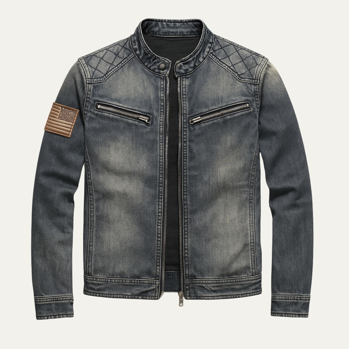 The London - Veste slim fit en denim à col pour homme