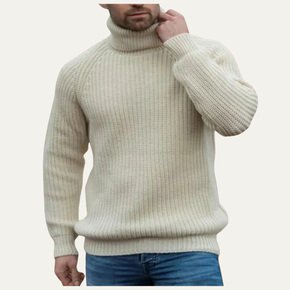 The Dundee - Pull à col roulé épais et chaud en laine pour homme