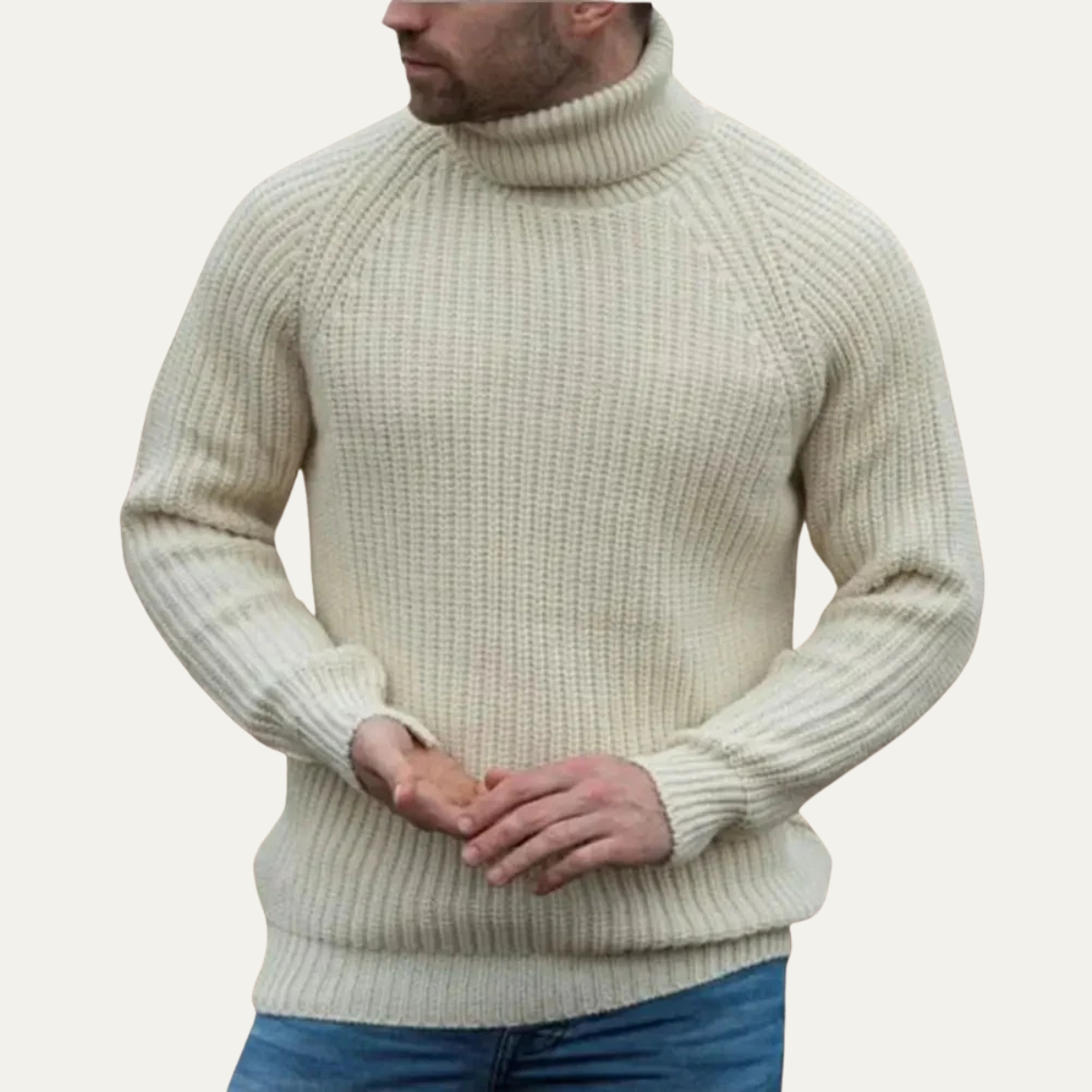 The Dundee - Pull à col roulé épais et chaud en laine pour homme