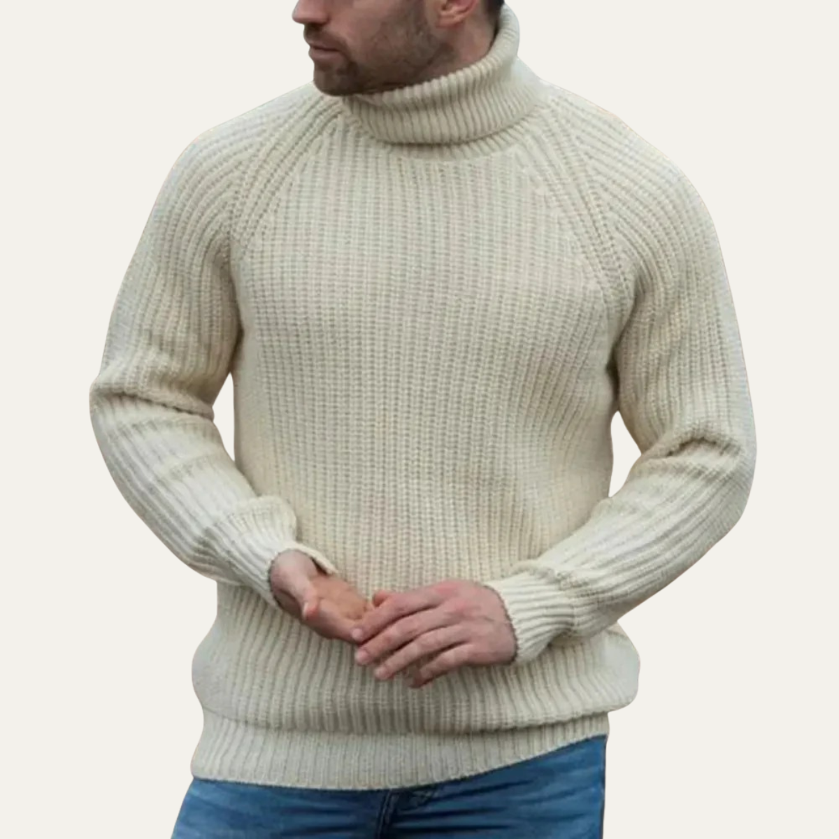 The Dundee - Pull à col roulé épais et chaud en laine pour homme