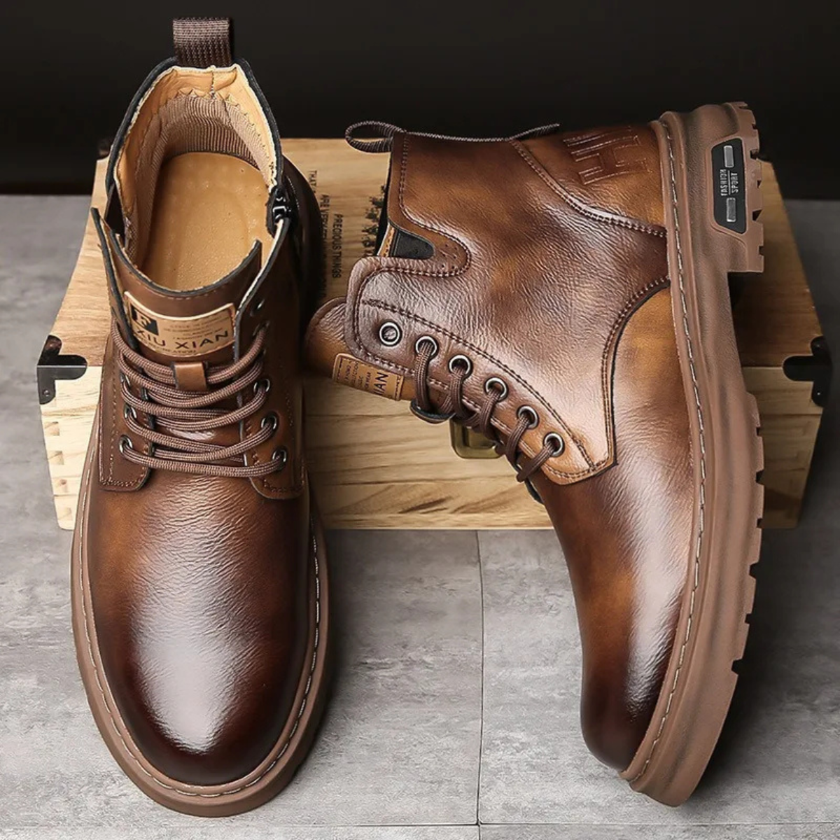 The Milazzo Bottines Montantes à Lacets en Cuir pour Homme