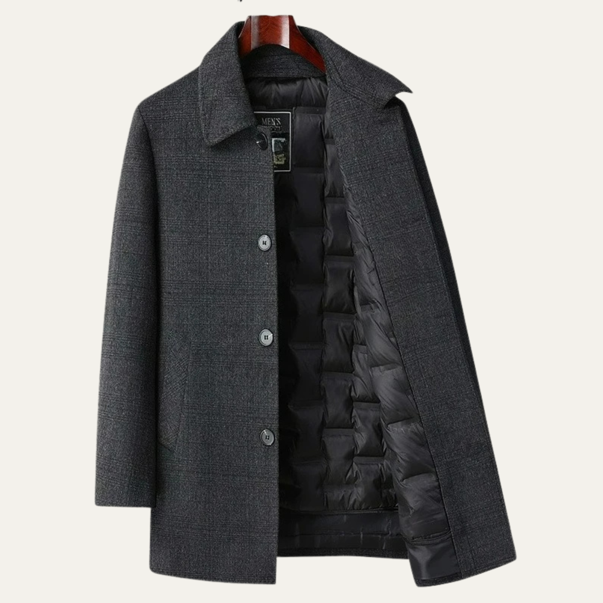 The Sanremo - manteau d'hiver mi-long en laine et duvet pour hommes