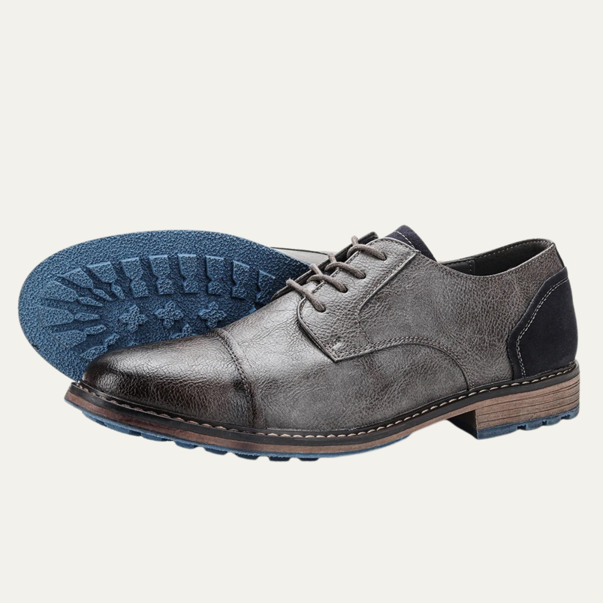 The Monferrato Chaussures Oxford en cuir à lacets rétro pour hommes