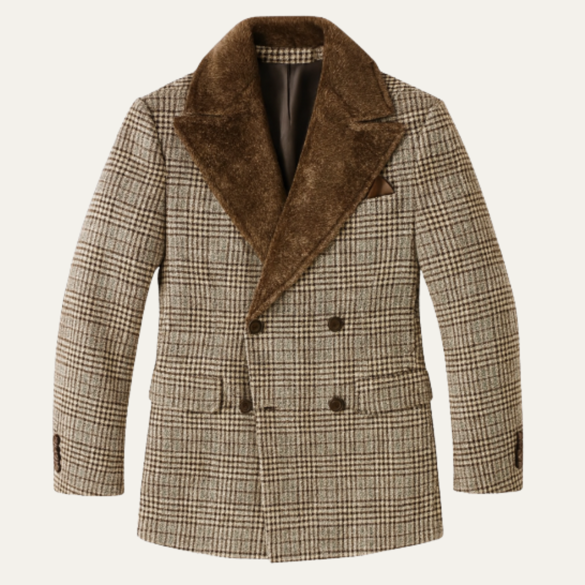 The Messina - Costume Blazer Double Boutonnage Houndstooth d'Hiver pour Hommes