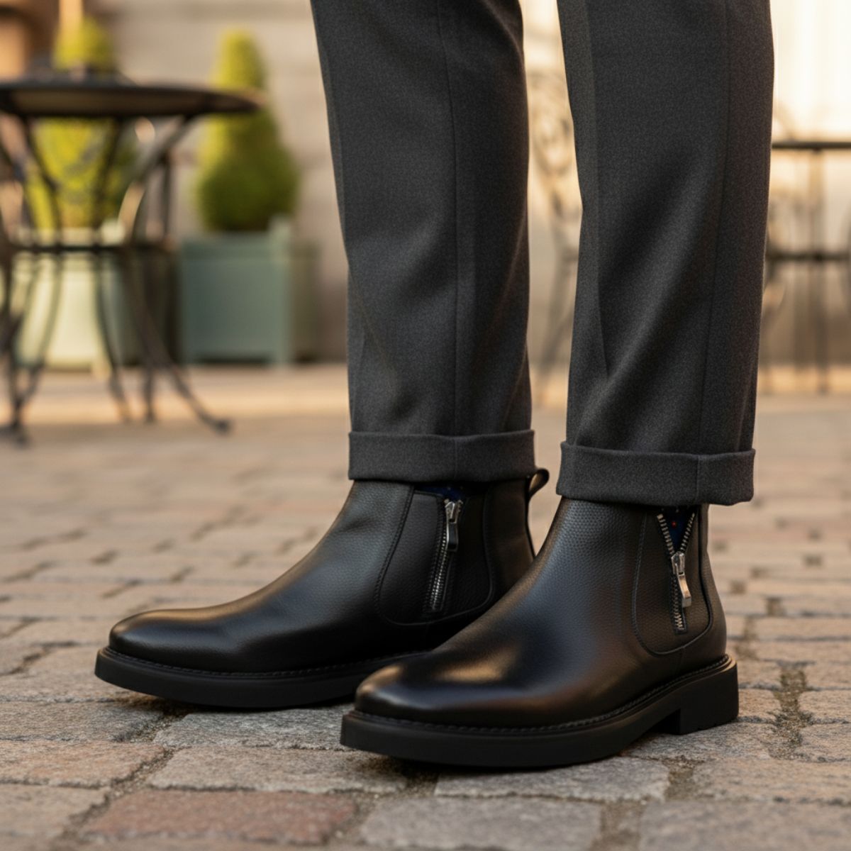 The Dulwich Bottines Classiques en Cuir pour Homme avec Fermeture Éclair Latérale