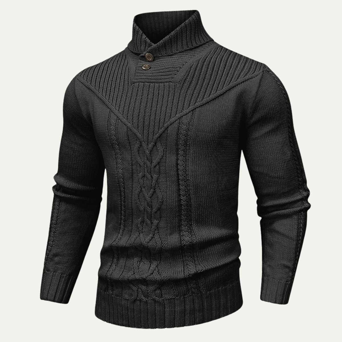 The Stockbridge – Pull en maille chaude à col boutonné pour homme