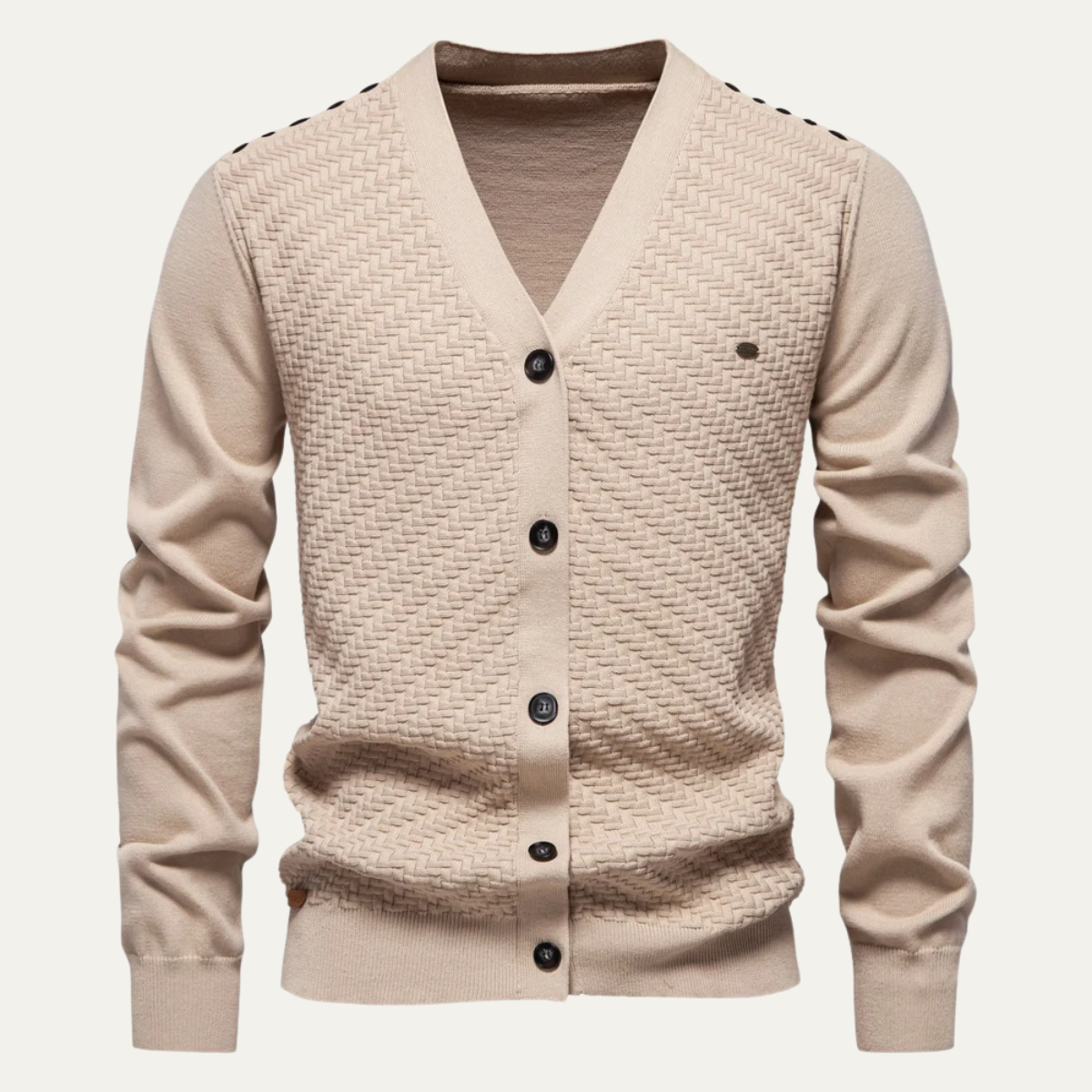 The Dulwich - Cardigan décontracté à col en V et boutons pour homme