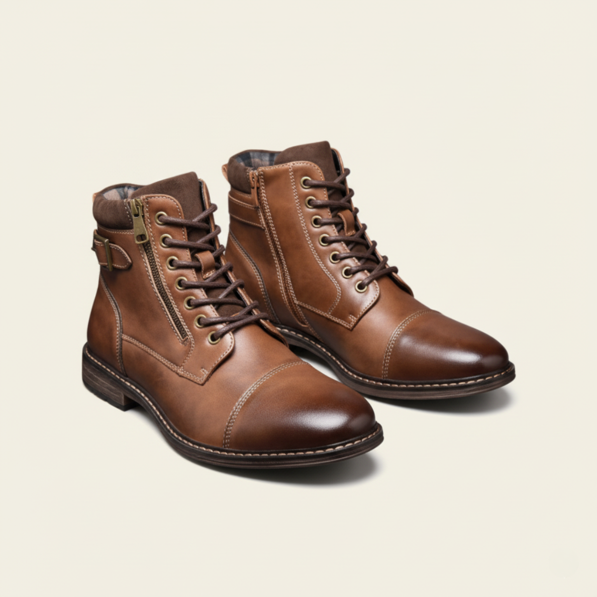 The Brescia Bottines en cuir vintage décontractées pour hommes