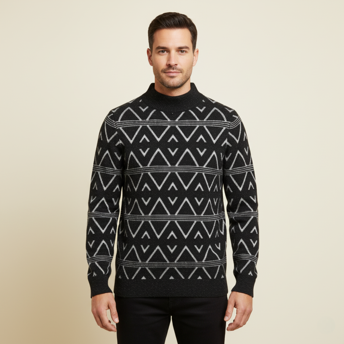 The Ortisei – Pull homme motif argyle en maille élégante