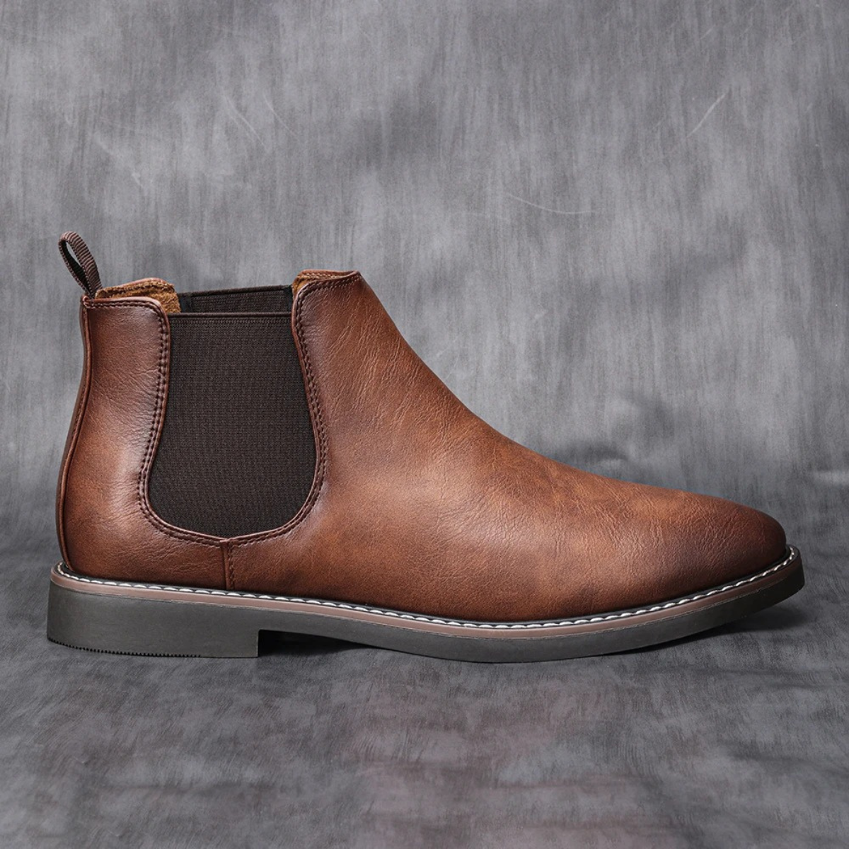 The Montalcino Bottines Chelsea Classiques en Cuir Marron à Enfiler pour Homme