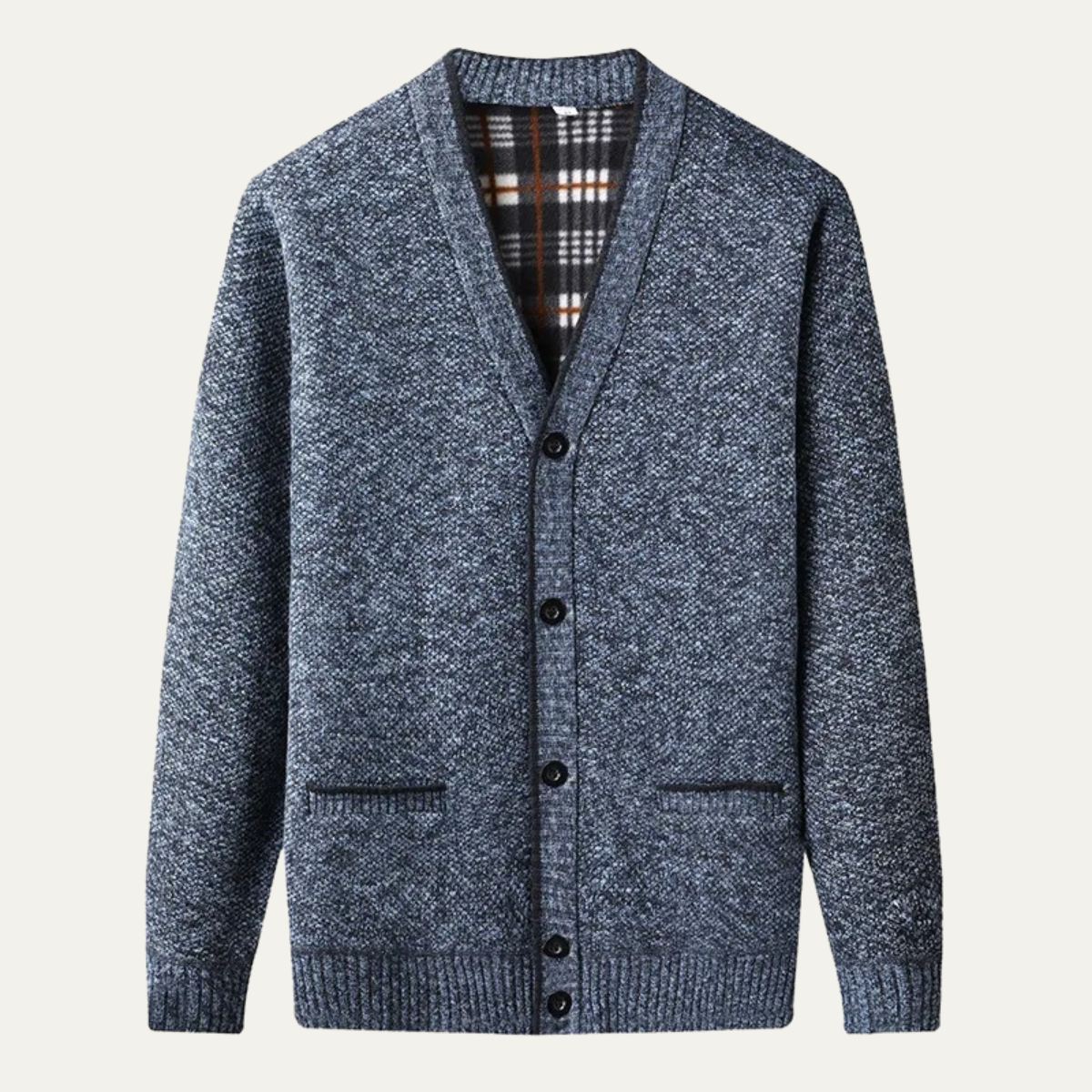 The Whitford – Cardigan Homme Cachemire Col V Doublure Chaude