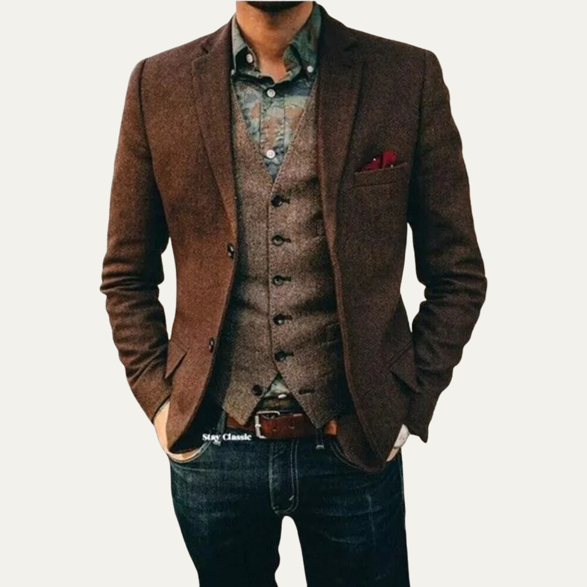 The Berwick Blazer en tweed marron chic et décontracté pour homme