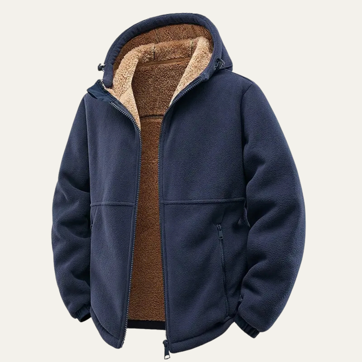 The Harriman - Sweat à capuche zippé en polaire doux et chaud pour homme