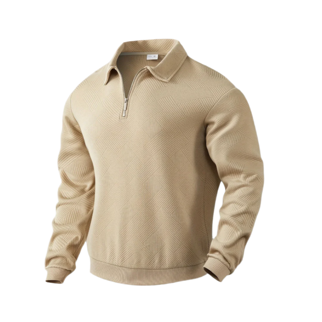 The Wexham - Pull en tricot à fermeture éclair quart de longueur pour homme