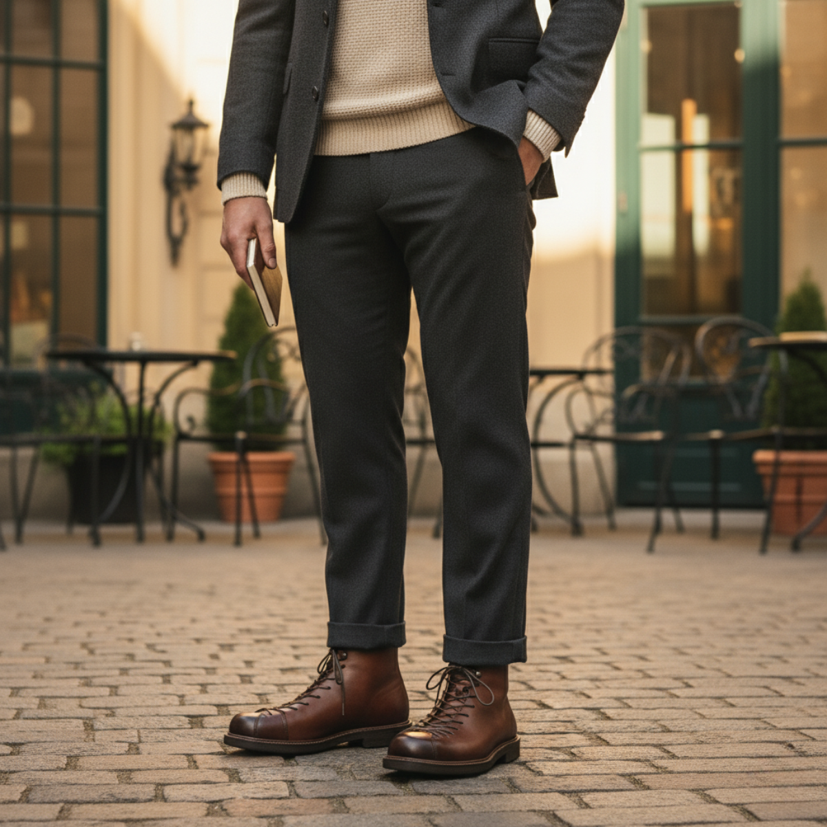 The Cranleigh Bottes en Cuir à Lacets pour Homme au Style Rustique et d’Extérieur