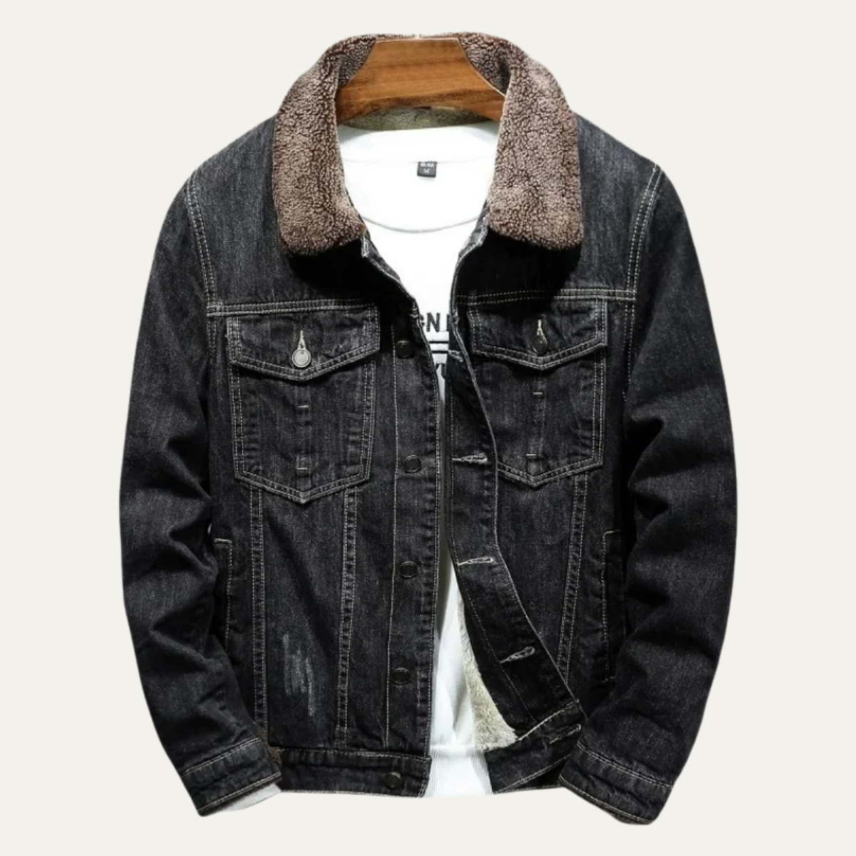 The Kilmarnock - Veste d'hiver en denim doublée polaire pour homme