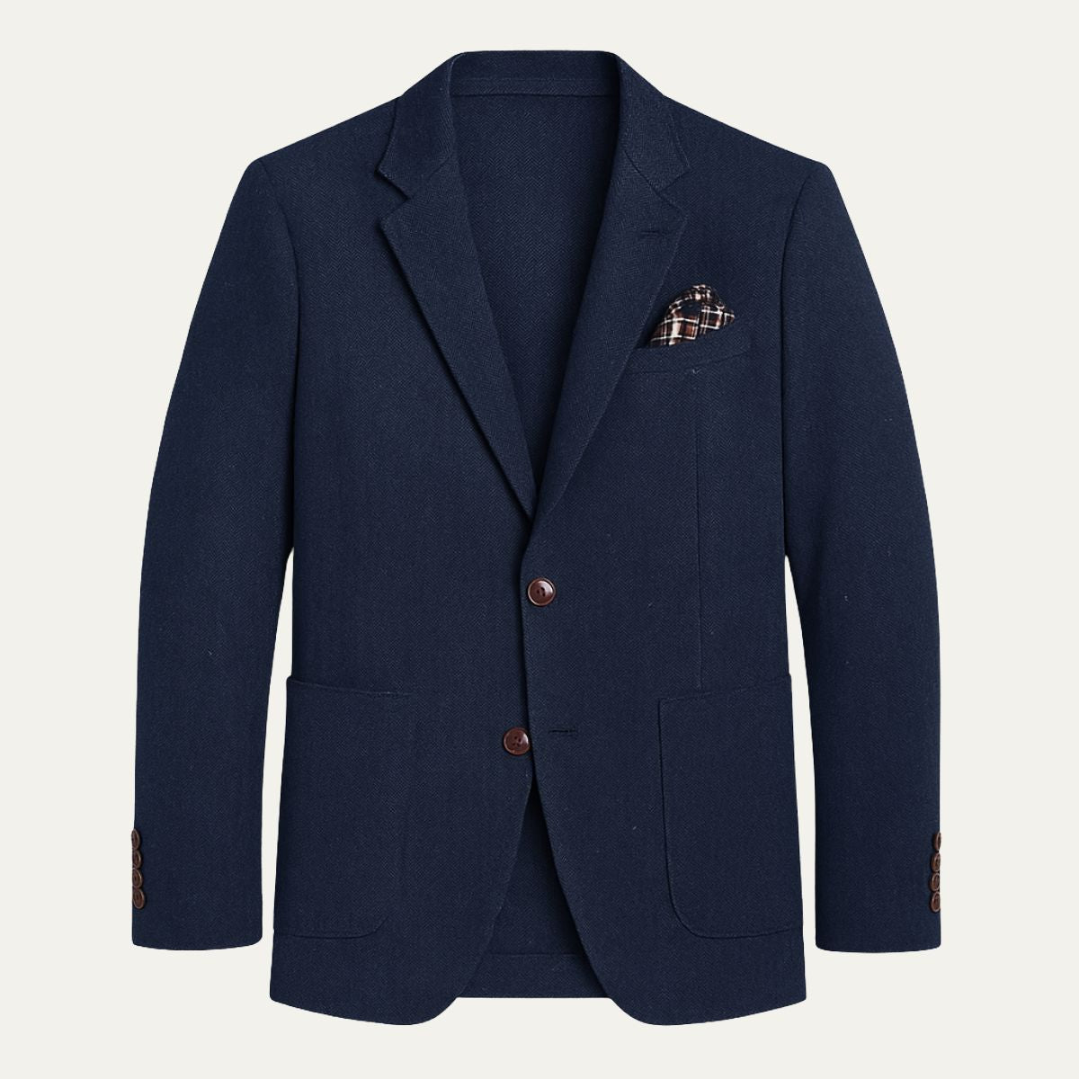The Gravedona - Veste Blazer en Laine Tweed à Carreaux Herringbone pour Hommes