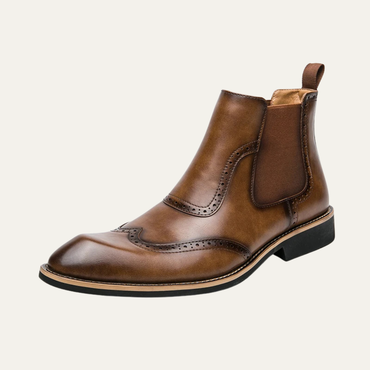 The Gravedona - Bottes de Costume Chelsea en Cuir Brogue pour Hommes