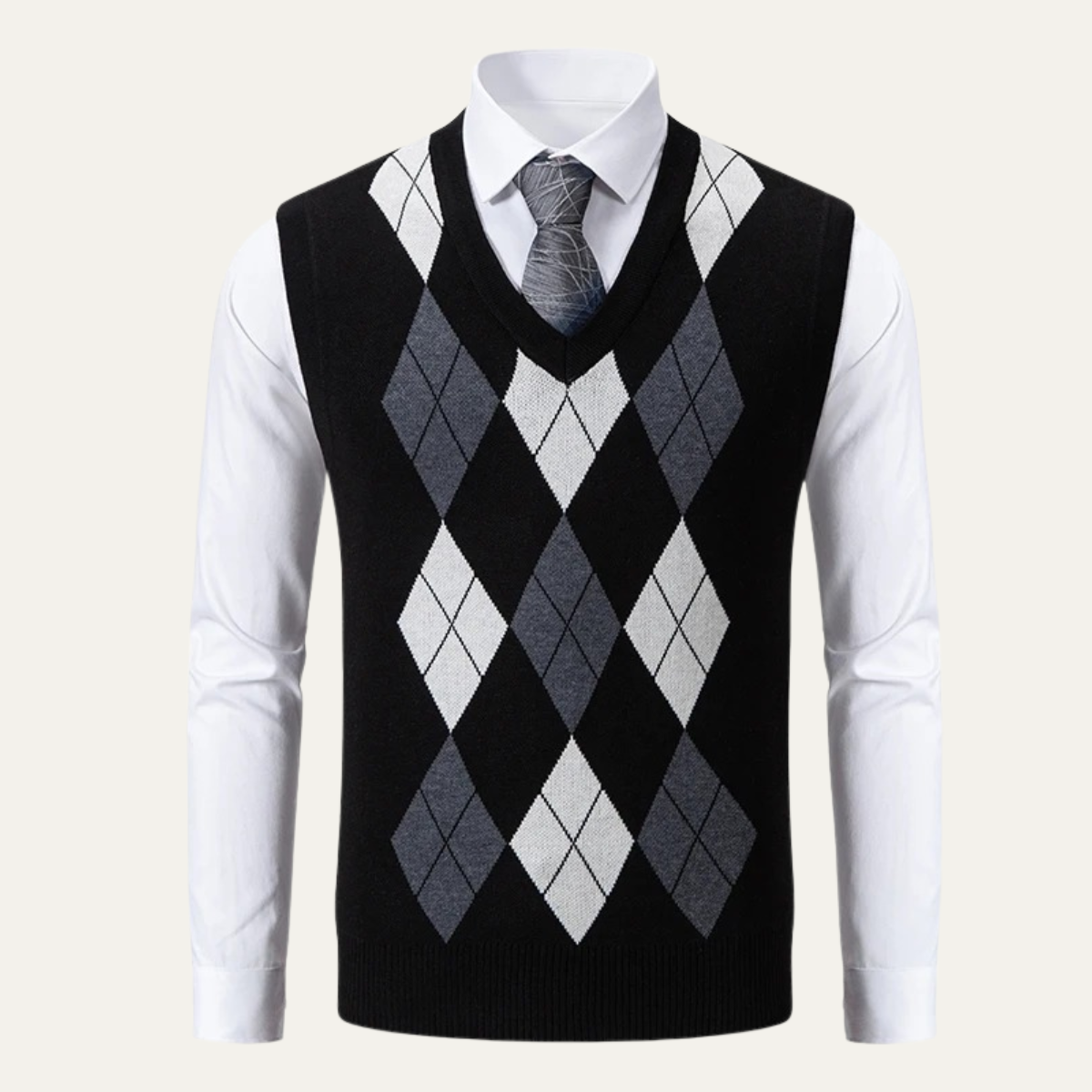 The Nottingham – Gilet Tricot Col V Homme Motif Argyle