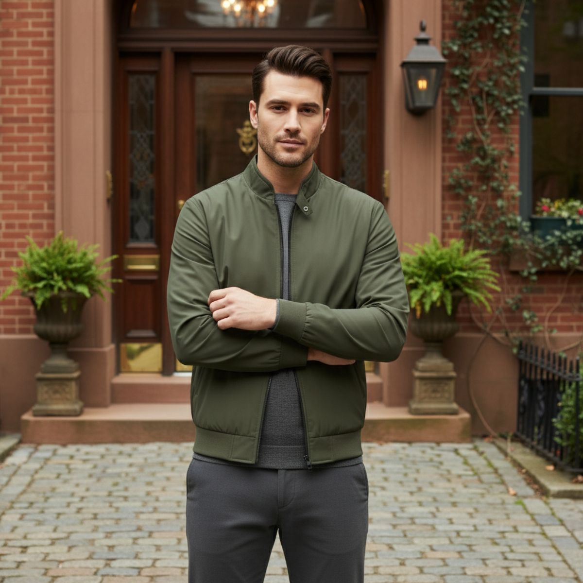 The San Babila Veste bomber légère à fermeture éclair pour homme