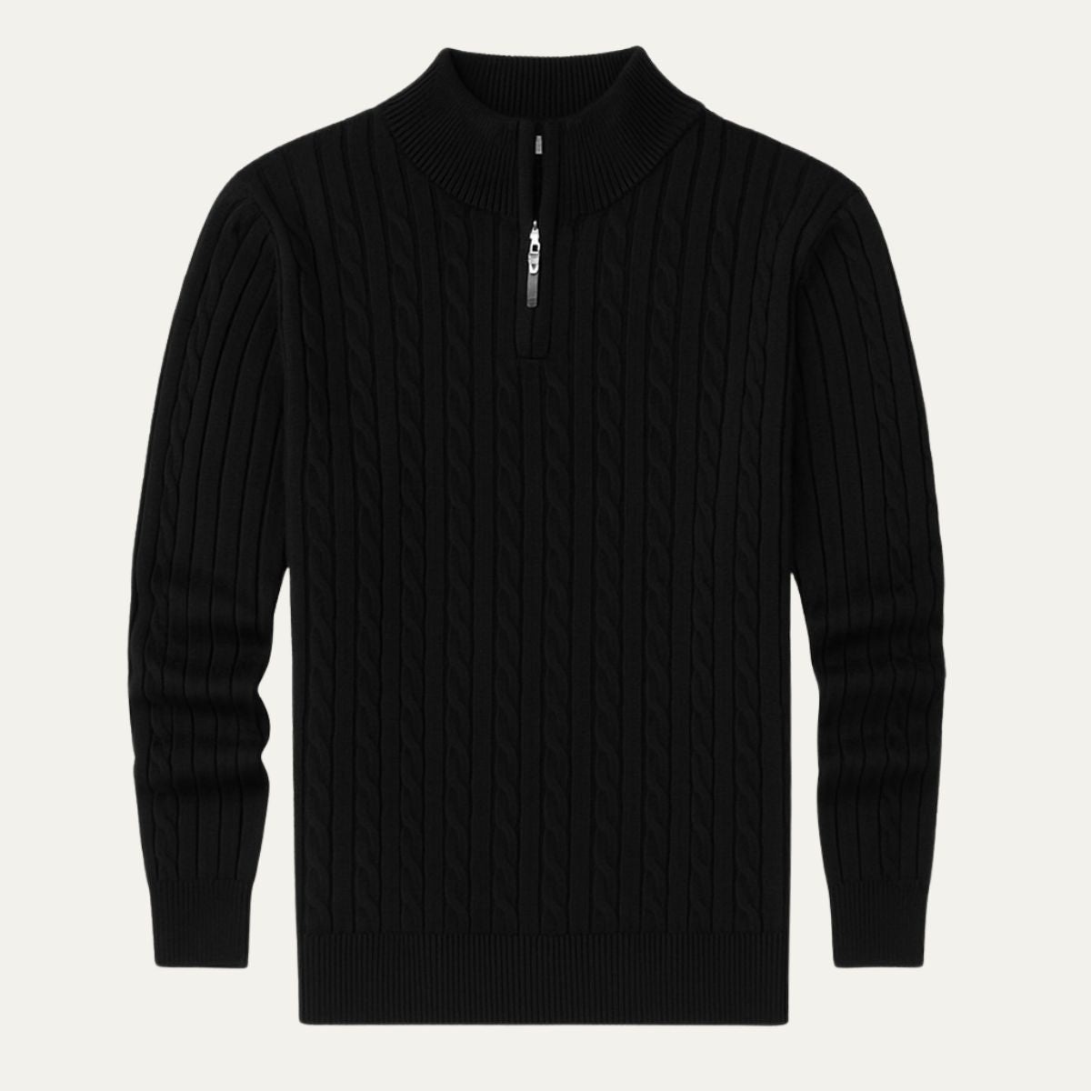 The Wells Pull demi zip en maille torsadée pour homme élégant et chaud