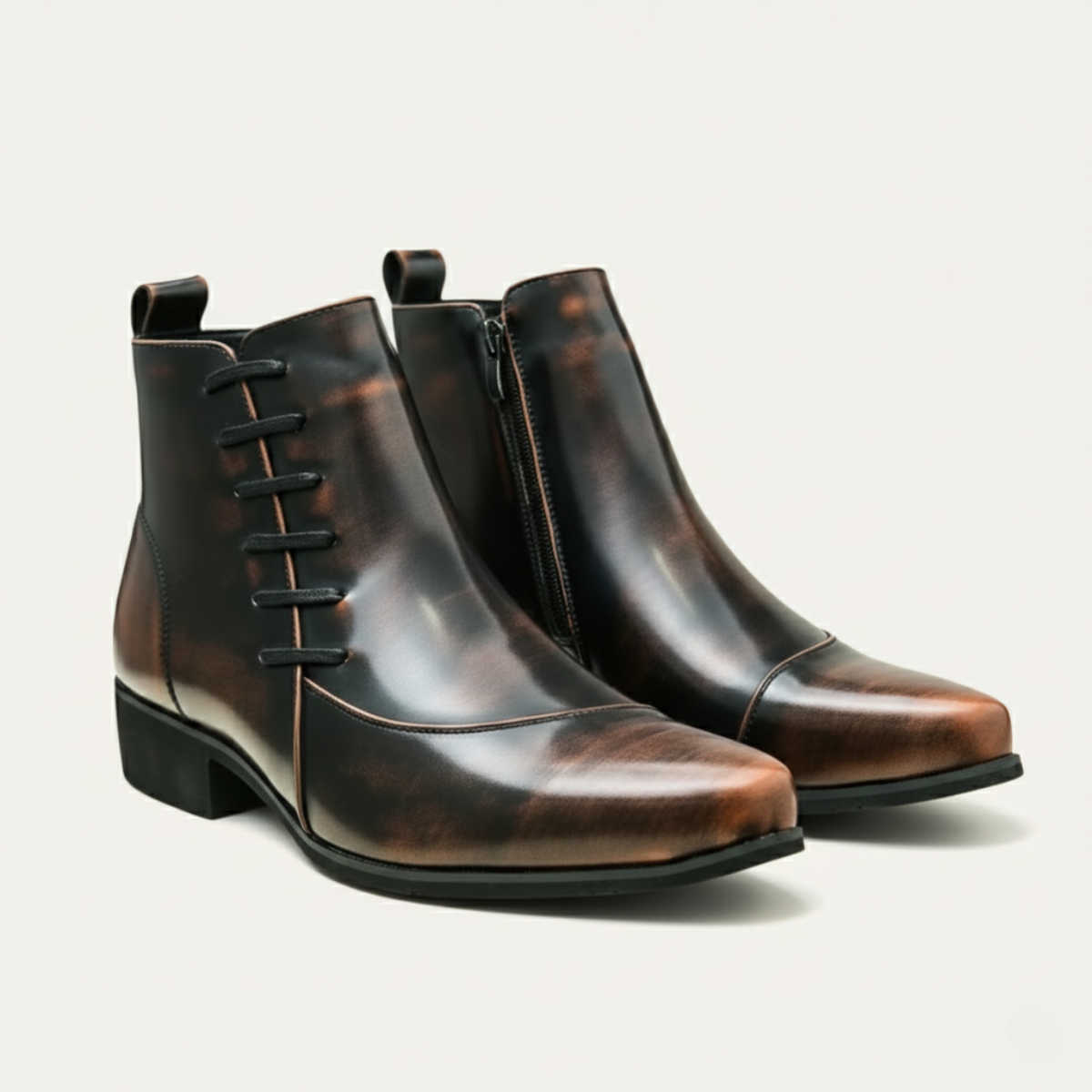 The Paisley - Bottes Chelsea à Lacets en Cuir Poli pour Hommes