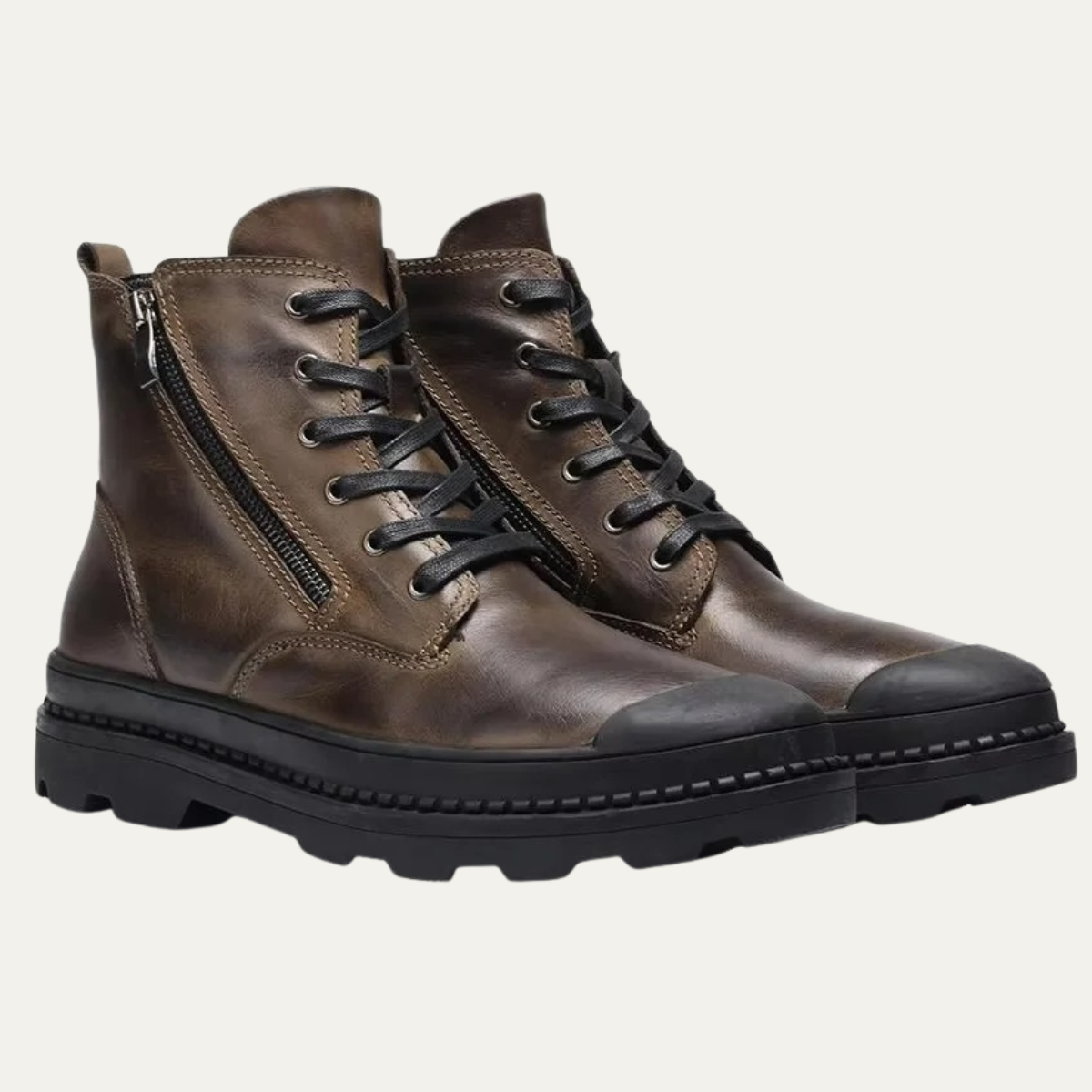 The Corvara Bottines Hiver en Cuir Doublées de Fourrure pour Homme