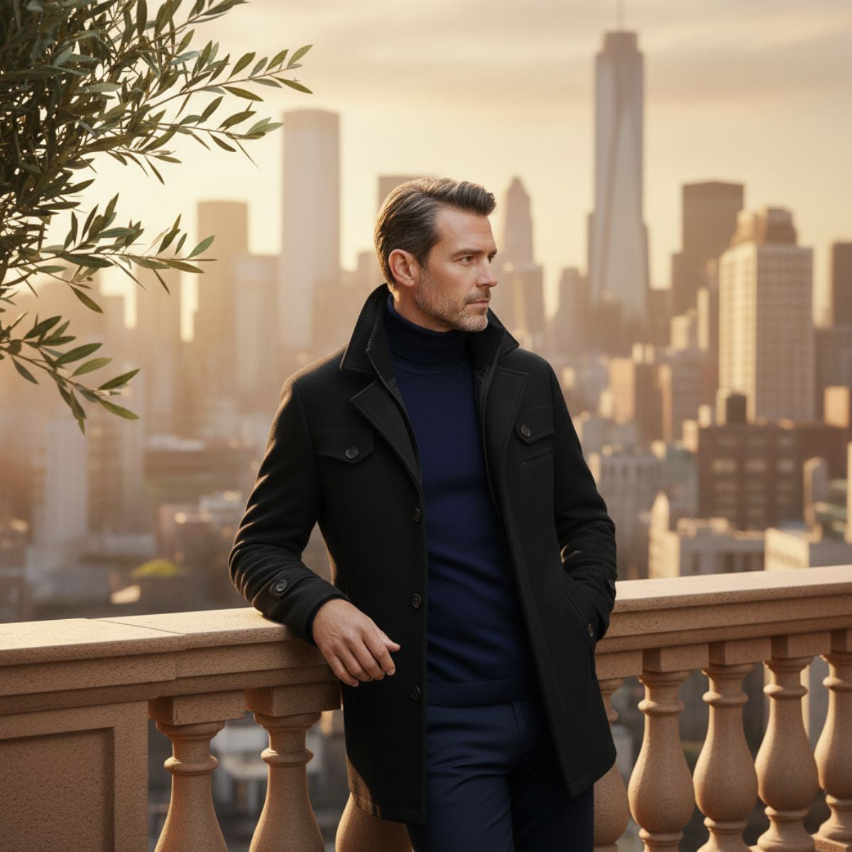 The Stonemont - Manteau d'Hiver en Laine Mélangée Smart Casual pour Hommes