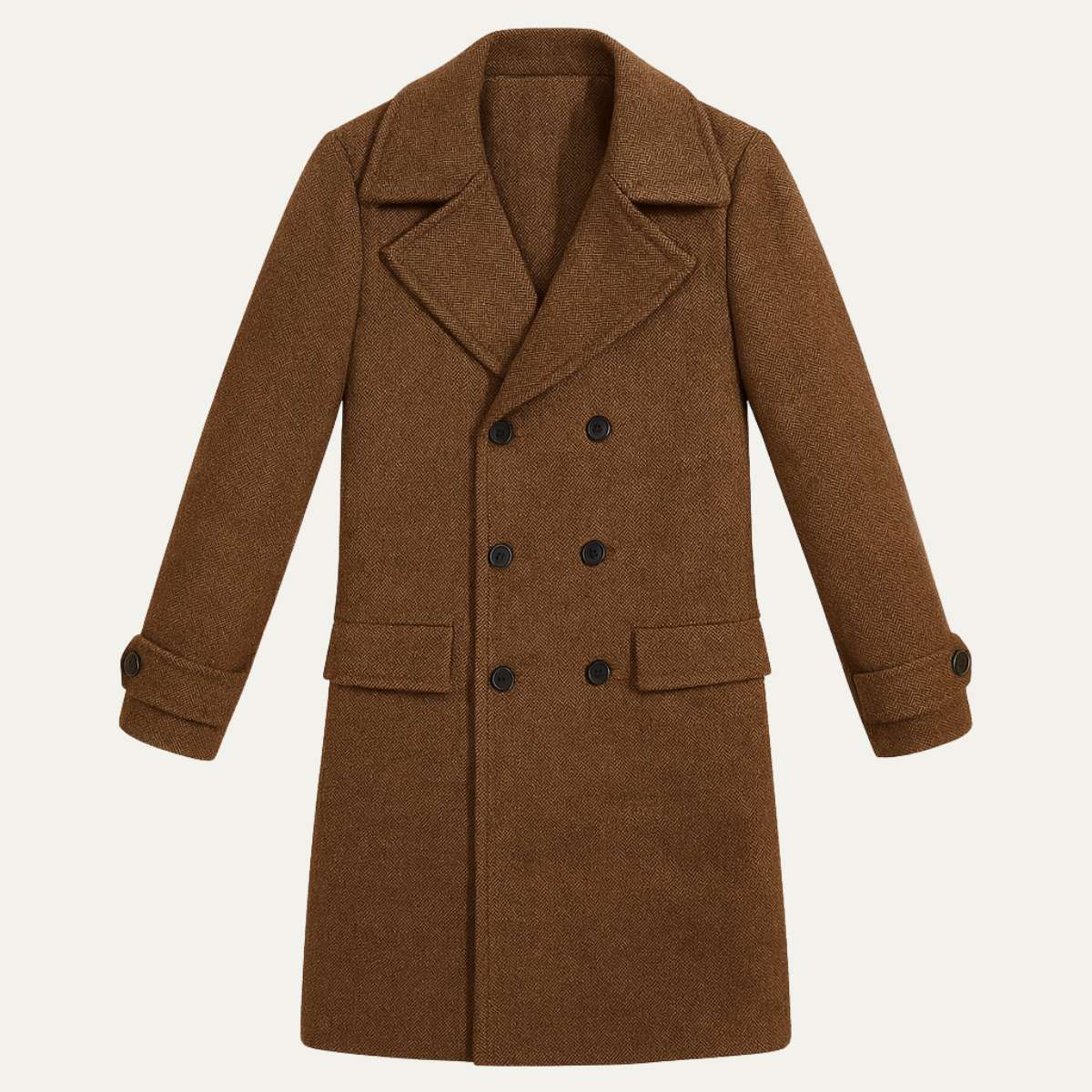 The Ashride - Trench-coat pour homme en laine mélangée à double boutonnage