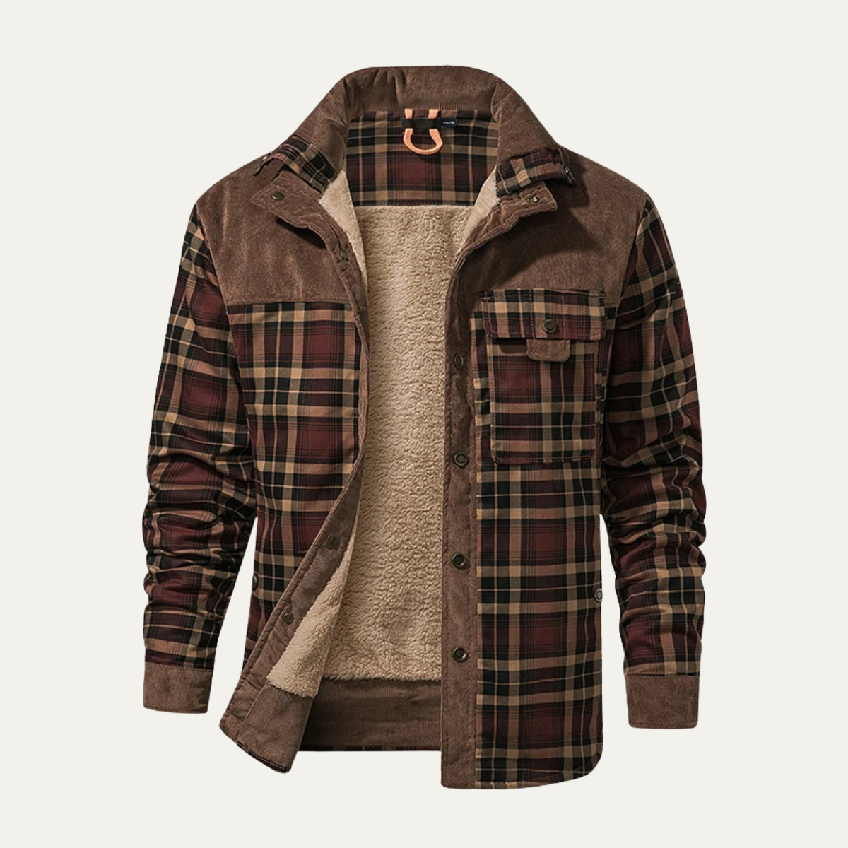 The Montefalco - Veste décontractée à carreaux en flanelle pour homme avec multiples poches
