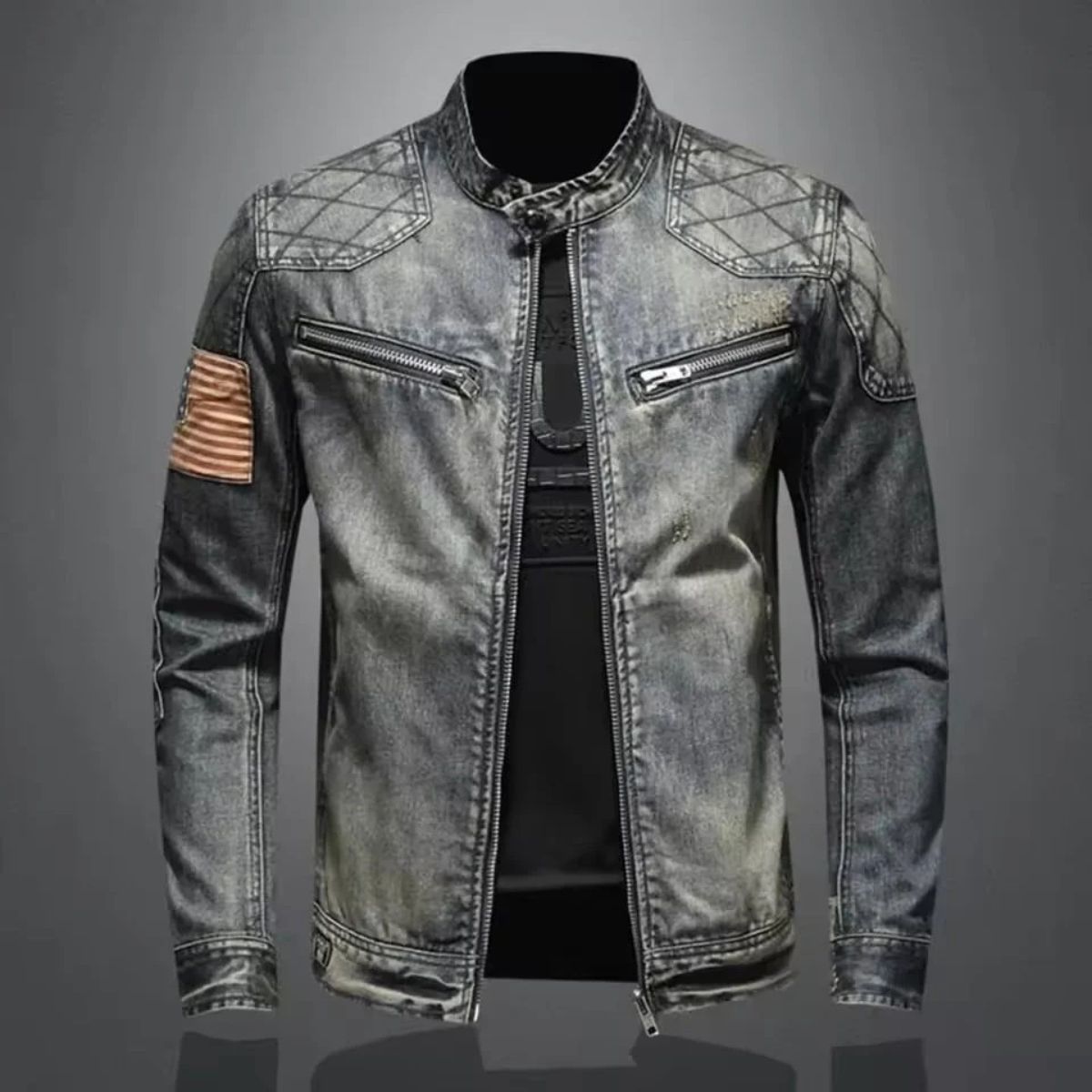 The London - Veste slim fit en denim à col pour homme