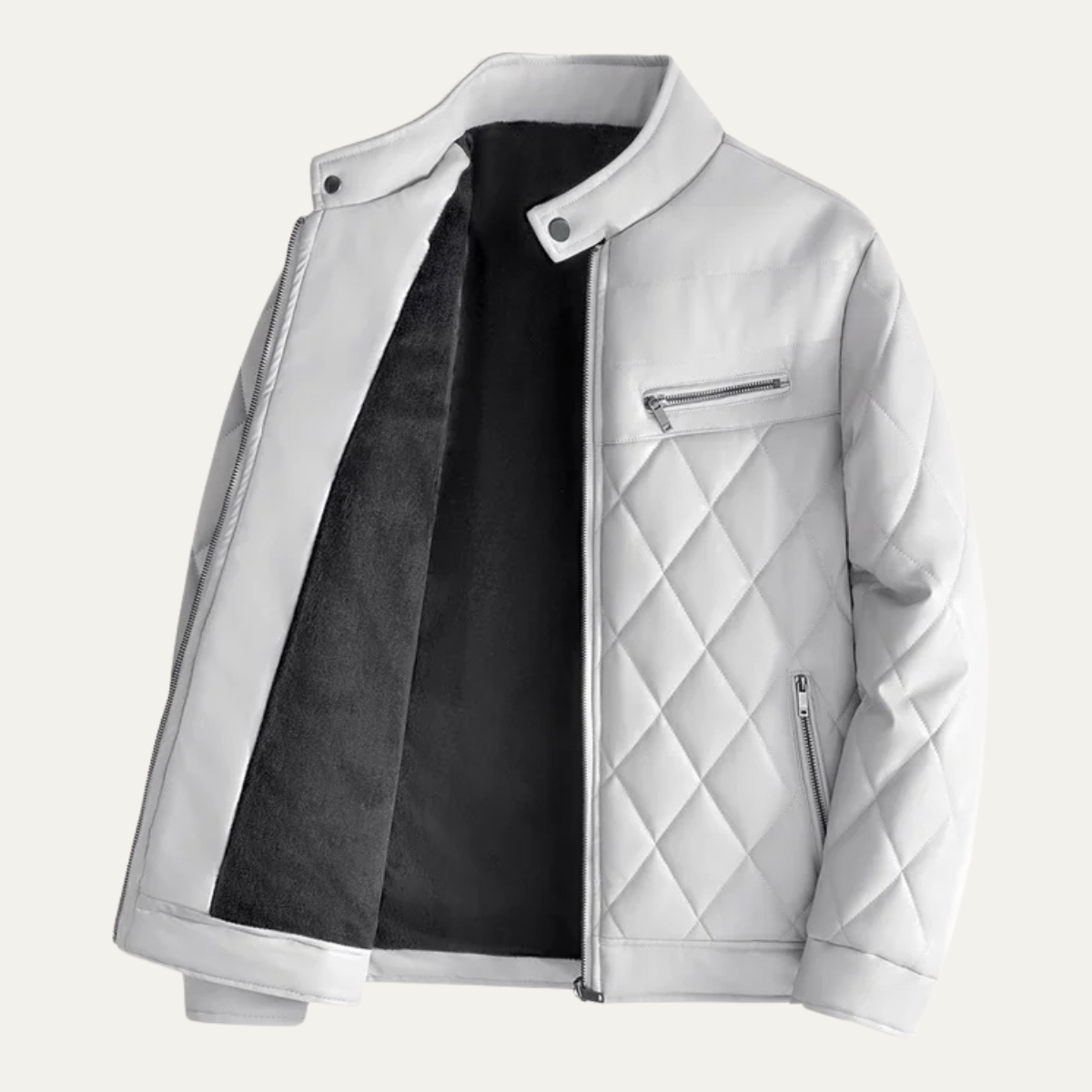 The Hampton - Veste de moto matelassée en cuir pour homme