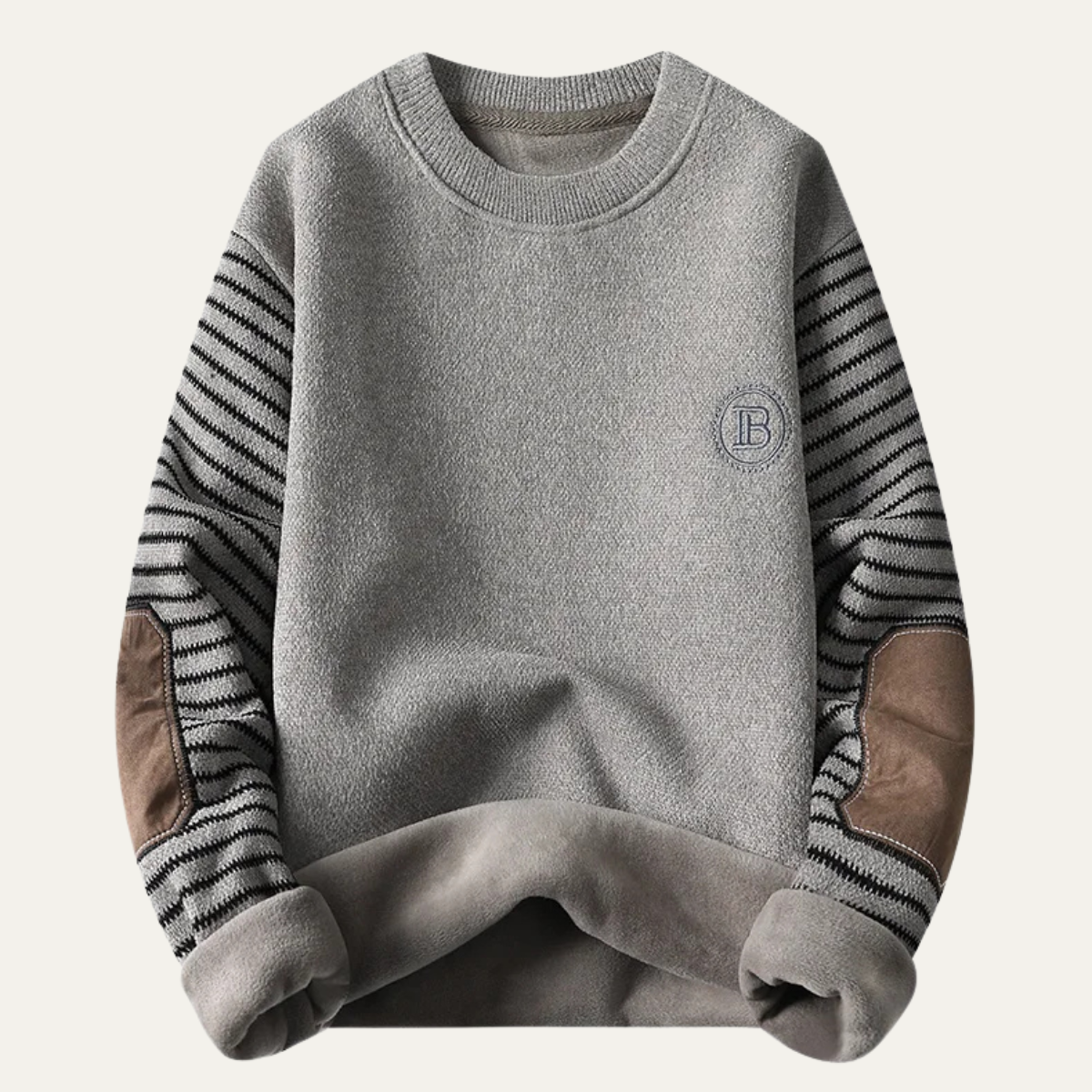 The Whitlock - Pull polaire d'hiver pour homme à manches rayées