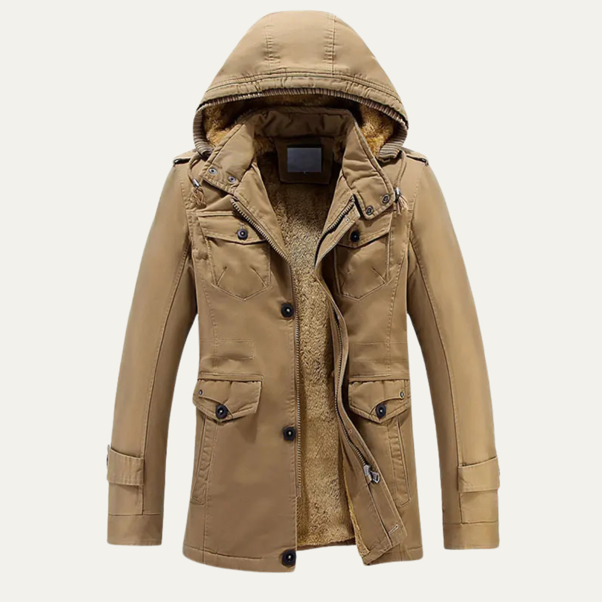 The Oakfield - Veste Parka d'Hiver à Capuche en Fleece Doublé pour Hommes