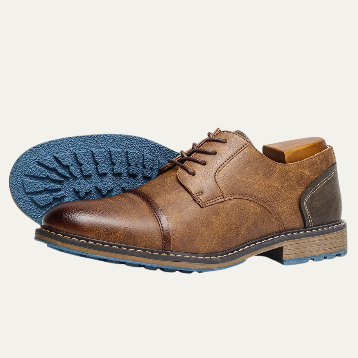 The Monferrato Chaussures Oxford en cuir à lacets rétro pour hommes