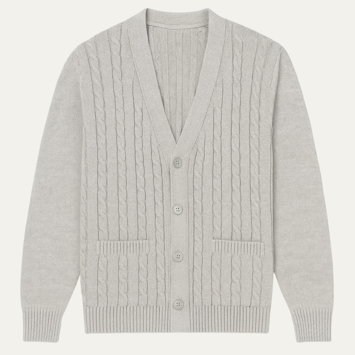The Heathmoor – Cardigan Homme Cachemire Maille Câble Col V